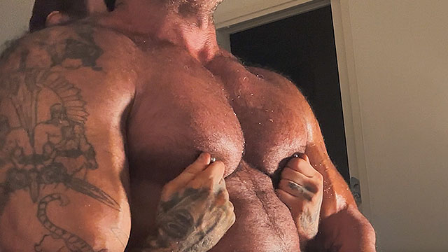 JUICY SWOLLEN DADDY NIPPLES AND MASSIVE THICK PECS